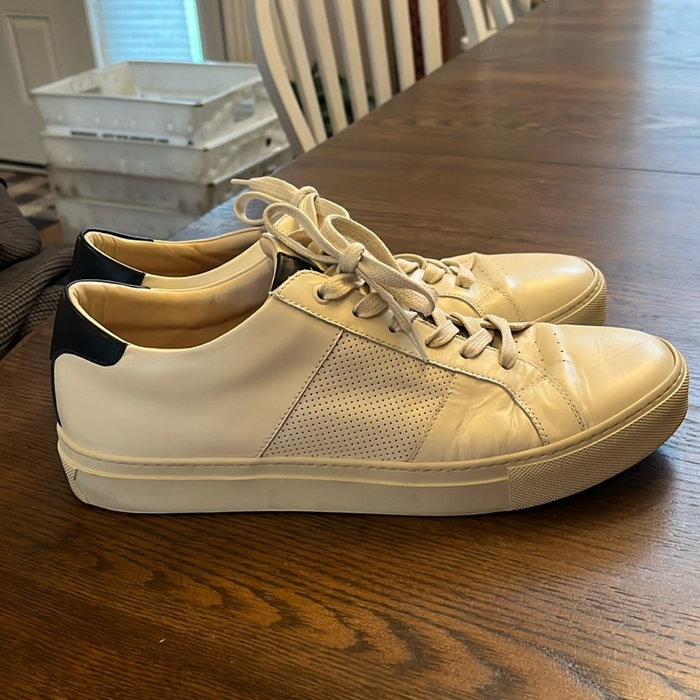 Greats Royale Made in Italy Leather Sneakers - Off White/Navy. Men’s size 12